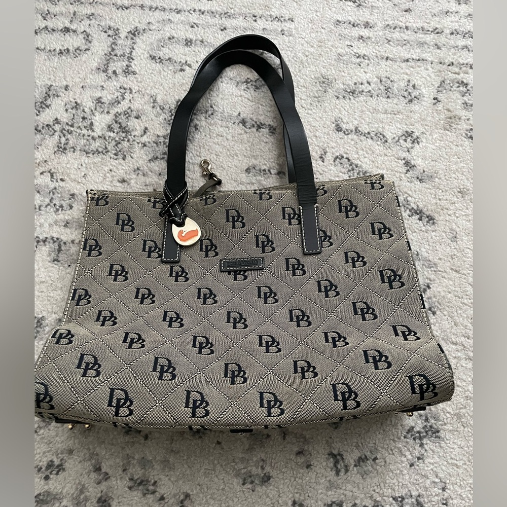 Monogram Black and Tan Tote Bag